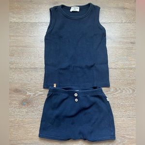 1+ in the family Matching Navy Blue Cotton Tank & Shorts | Size 18M